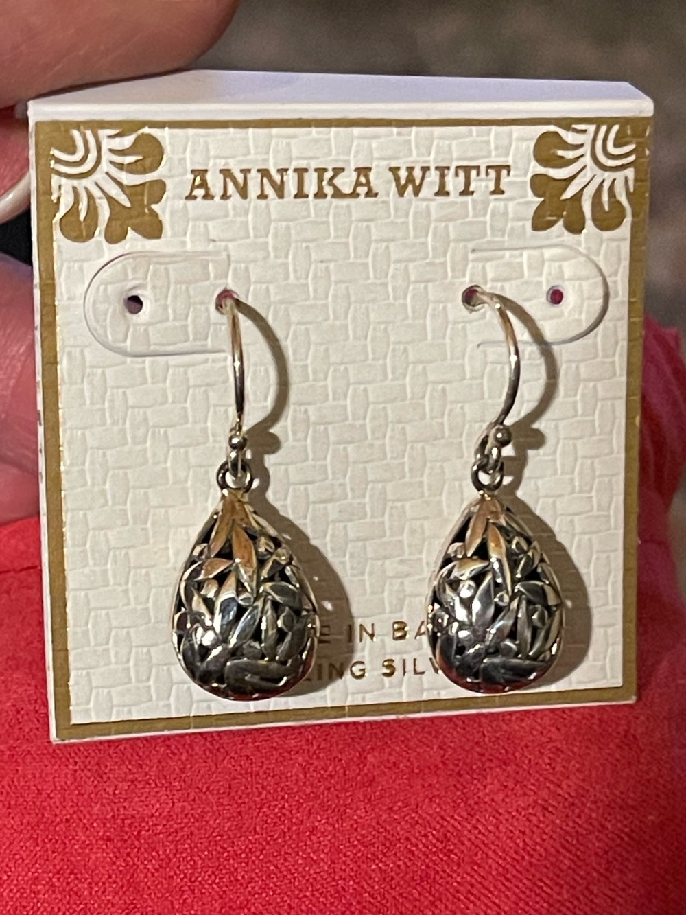 Annika Witt Sterling Silver Filigree Teardrop Dangle Earrings - Sterling Silver